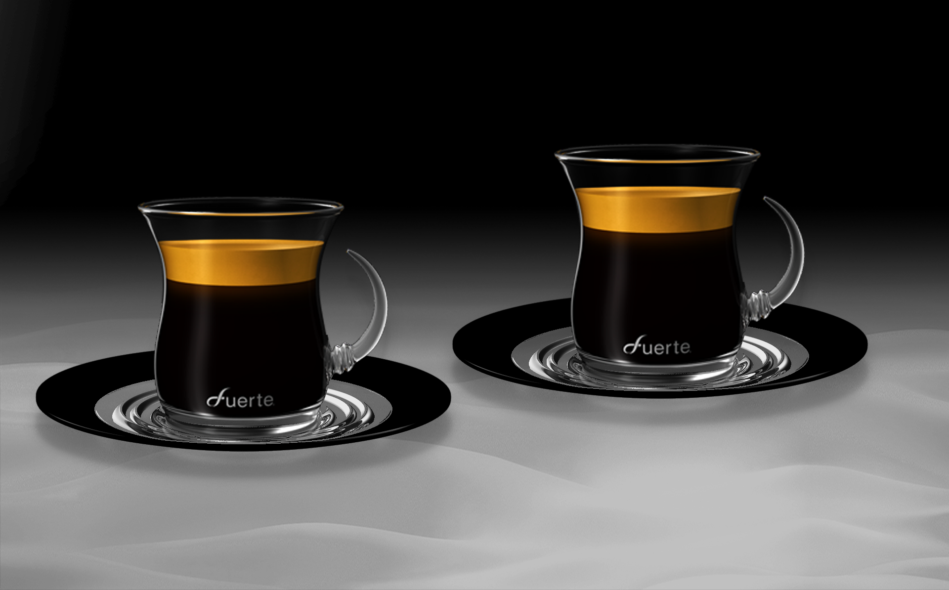 black glass cups