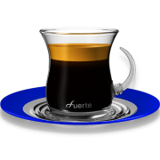 Espresso Glass Cups, Azzure Saucer